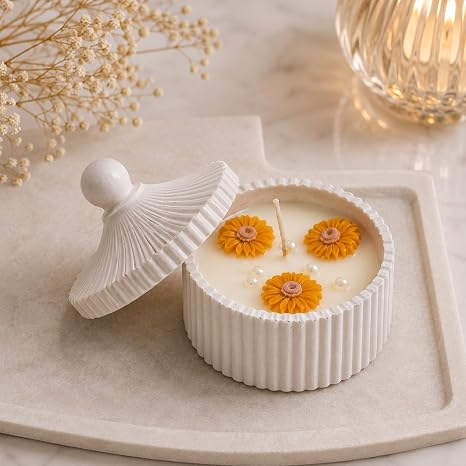 Broomoon Amber Sunflower Bloom Jar Candle