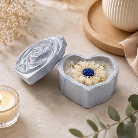 Broomoon Floral Serenity Bloom Box Candle – Handmade Soy Wax Decorative Scented Candle for Home Décor, Bedroom, Spa & Elegant Gift