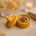 Broomoon Golden Bloom Scented Soy Candle – Handmade Decorative Floral Soy Wax Candle with Ceramic Lid, Luxury Home Décor & Gift for Special Occasions