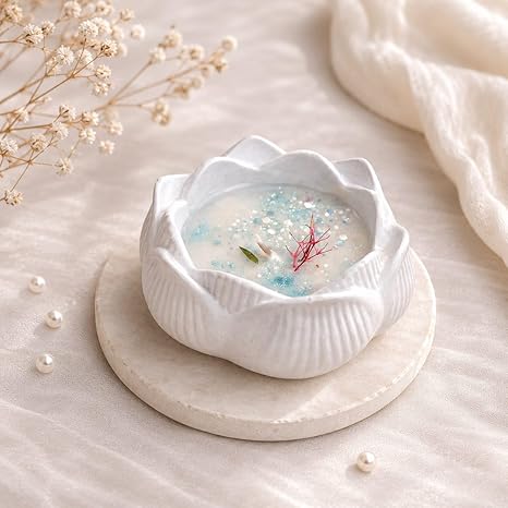 Broomoon SnowPetal Butterfly Blossom Candle – Decorative Floral Soy Wax Candle for Relaxing Corners & Celebration Décor