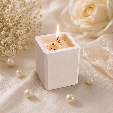 Broomoon Elegant Glow Aura Block Candle – Handmade Minimal Candle for Relaxing Spaces, Chic Décor & Premium Gift Giving