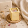 Broomoon Velvet Honey Aura Block Candle – Elegant Soy Wax Candle for Cozy Spaces & Sophisticated Interiors