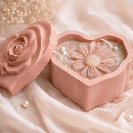 Broomoon Blush Bloom Box Candle – Handmade Soy Wax Decorative Candle for Home Décor & Elegant Gifting