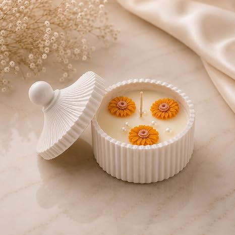 Broomoon Amber Sunflower Bloom Jar Candle