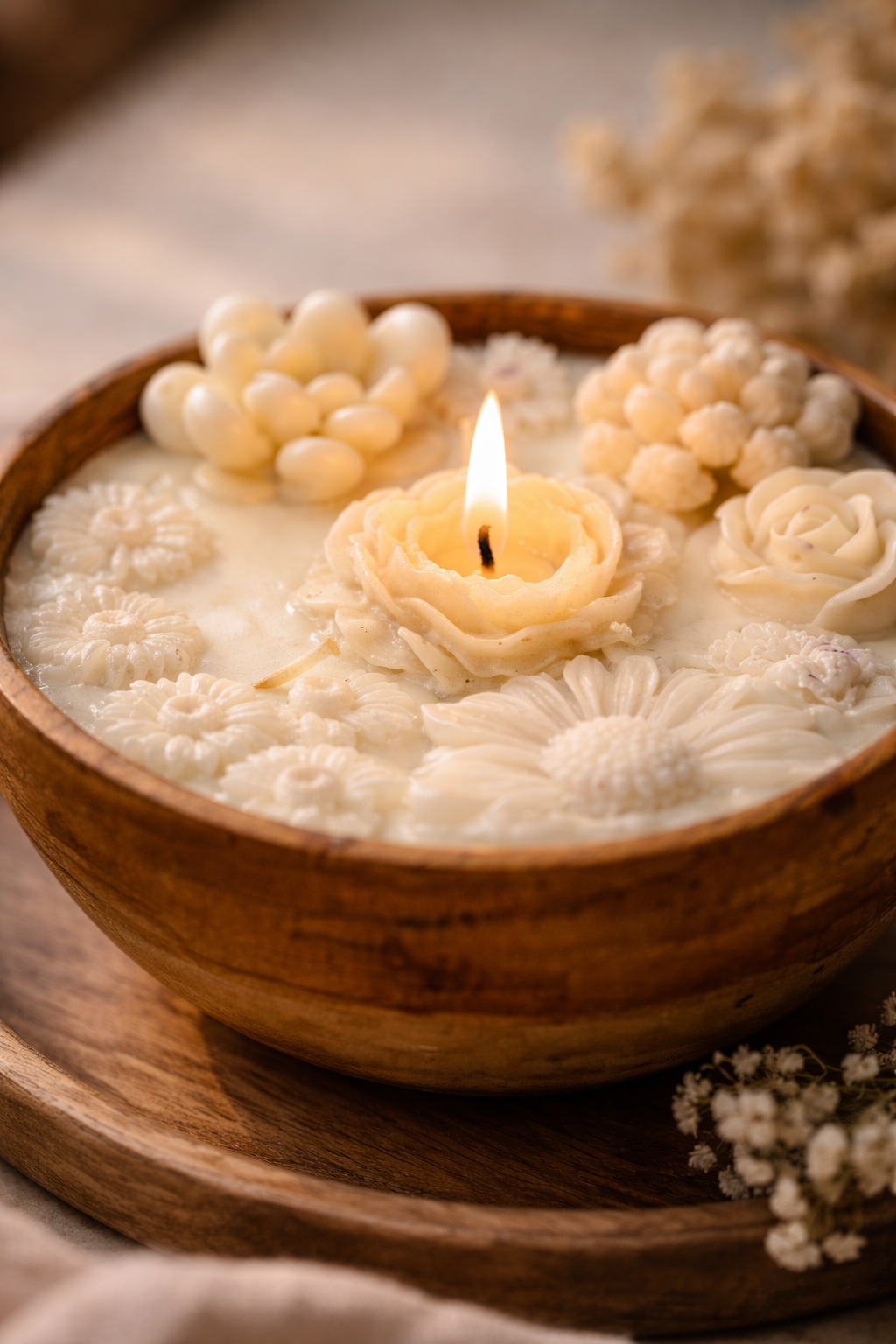 Broomoon Blush Blossom – Handmade Luxury Floral Candle