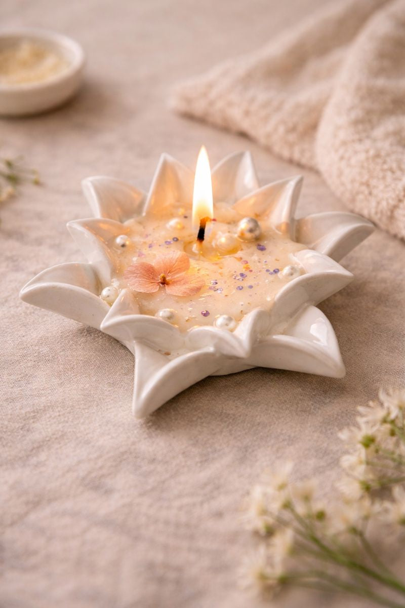 Ceramic  Aura Blossom Candle
