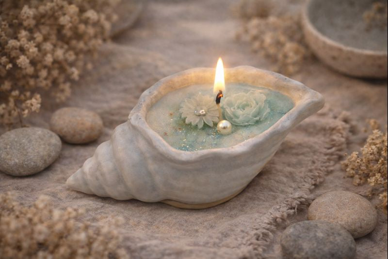 Ocean Bloom Shell Candle Collection