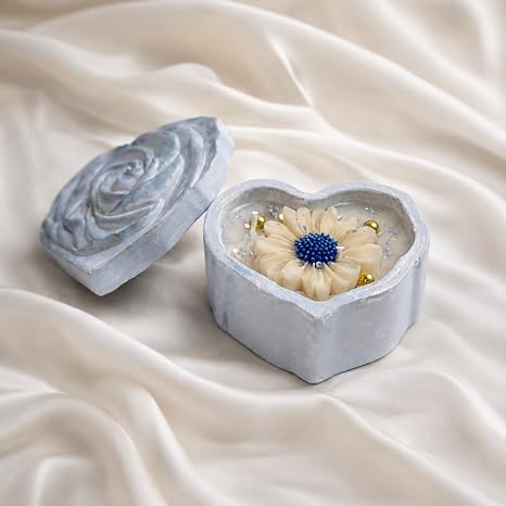 Broomoon Floral Serenity Bloom Box Candle – Handmade Soy Wax Decorative Scented Candle for Home Décor, Bedroom, Spa & Elegant Gift