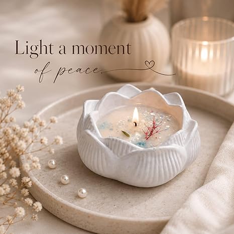 Broomoon SnowPetal Butterfly Blossom Candle – Decorative Floral Soy Wax Candle for Relaxing Corners & Celebration Décor