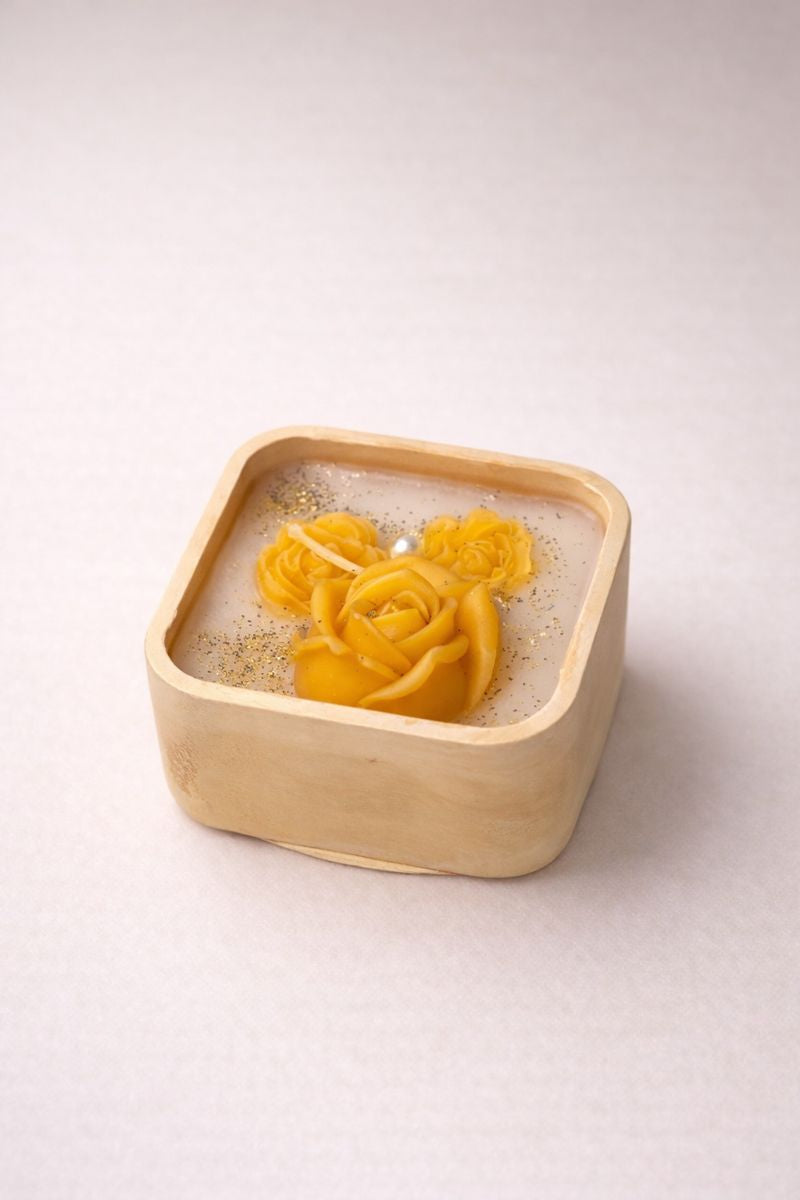 Floral Square Aroma Candle Concert Jar Candle