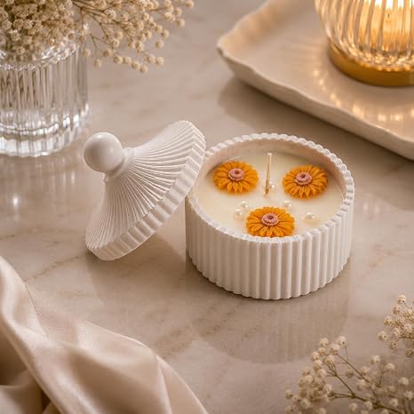Broomoon Amber Sunflower Bloom Jar Candle