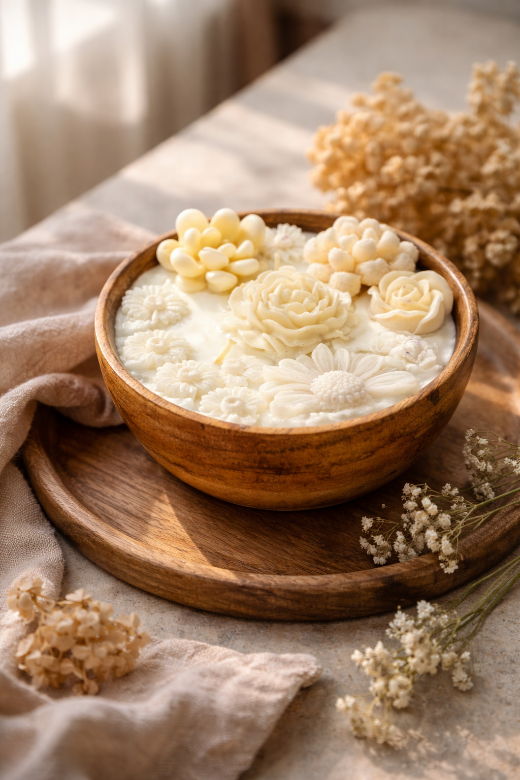 Broomoon Blush Blossom – Handmade Luxury Floral Candle