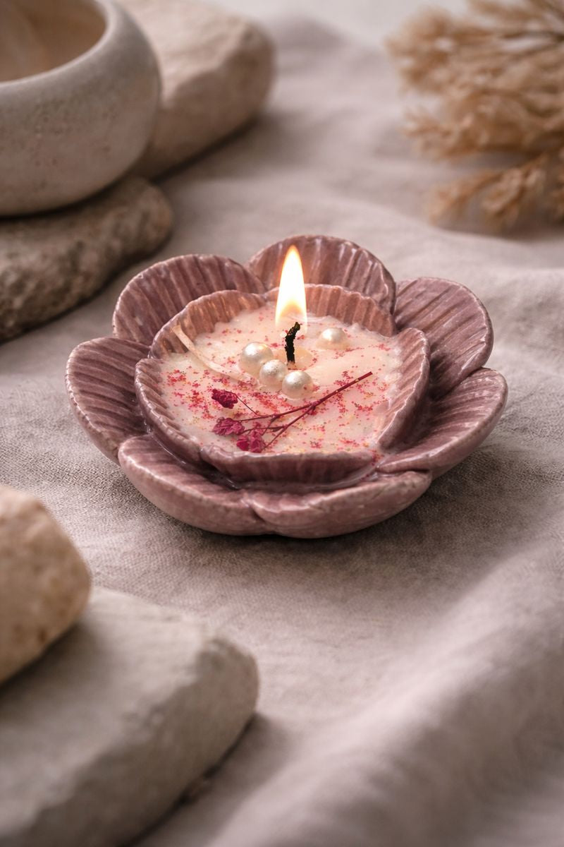 Ceramic  Aura Blossom Candle