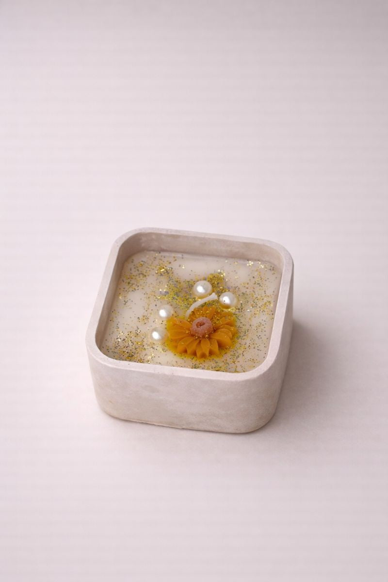 Floral Square Aroma Candle Concert Jar Candle