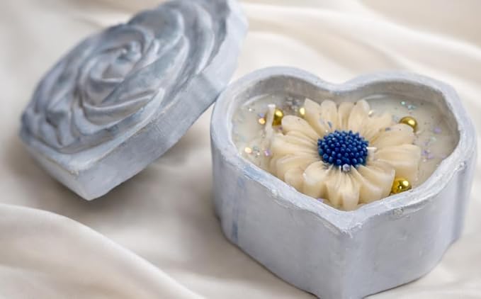 Broomoon Floral Serenity Bloom Box Candle – Handmade Soy Wax Decorative Scented Candle for Home Décor, Bedroom, Spa & Elegant Gift