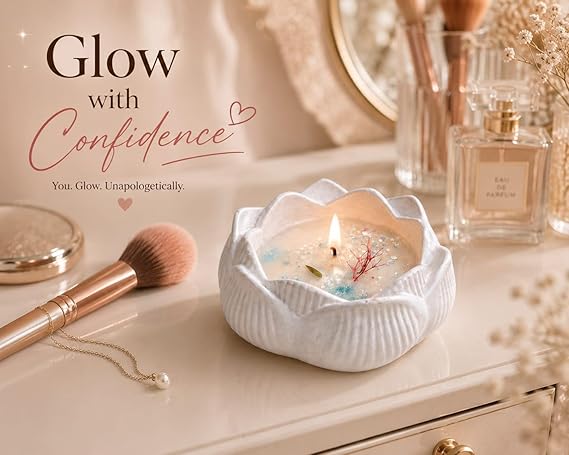 Broomoon SnowPetal Butterfly Blossom Candle – Decorative Floral Soy Wax Candle for Relaxing Corners & Celebration Décor