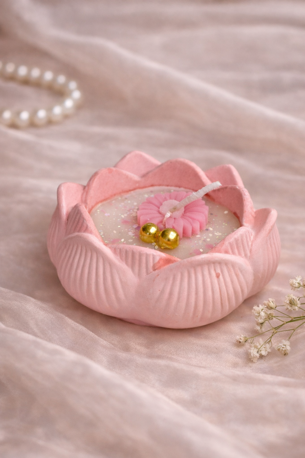 Broomoon Decorative Lotus Blossom Scented Candles