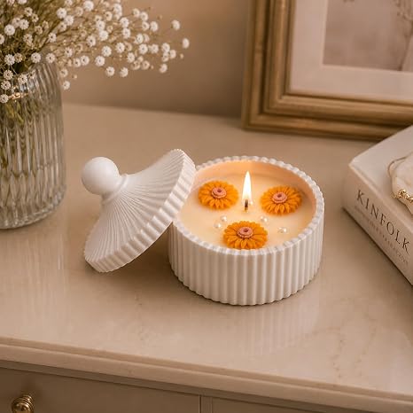 Broomoon Amber Sunflower Bloom Jar Candle