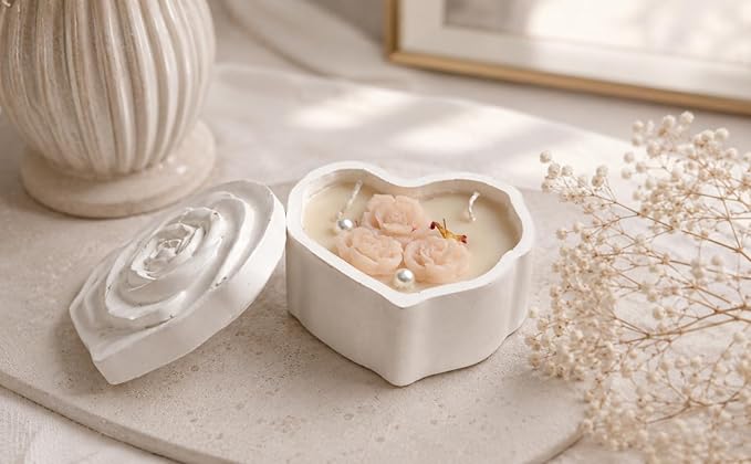 Broomoon Rose Bloom Box Candle – Handmade Soy Wax Decorative Candle for Home Décor & Gifting