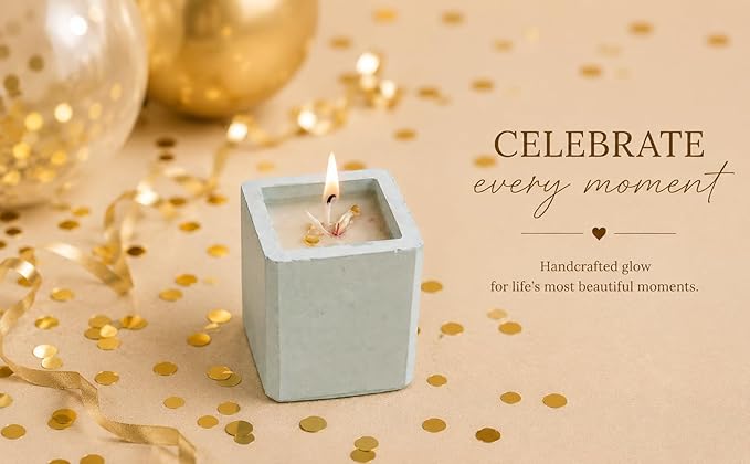 Broomoon Tranquil Bloom Aura Block Candle – Handmade Decorative Candle for Chic Interiors & Self-Care Moments