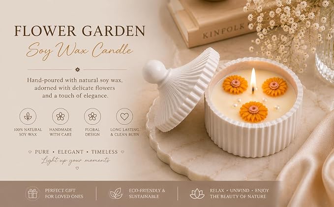Broomoon Amber Sunflower Bloom Jar Candle