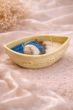 Broomoon Ocean Serenity Shell Bowl Boat Candle