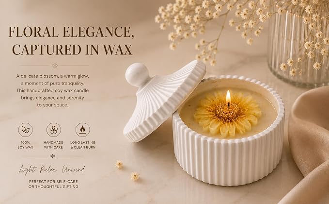 Broomoon Golden Sunflower Bloom Jar Candle