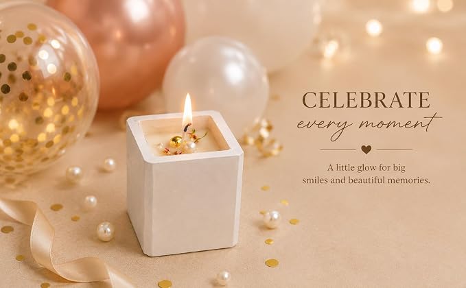 Broomoon Elegant Glow Aura Block Candle – Handmade Minimal Candle for Relaxing Spaces, Chic Décor & Premium Gift Giving