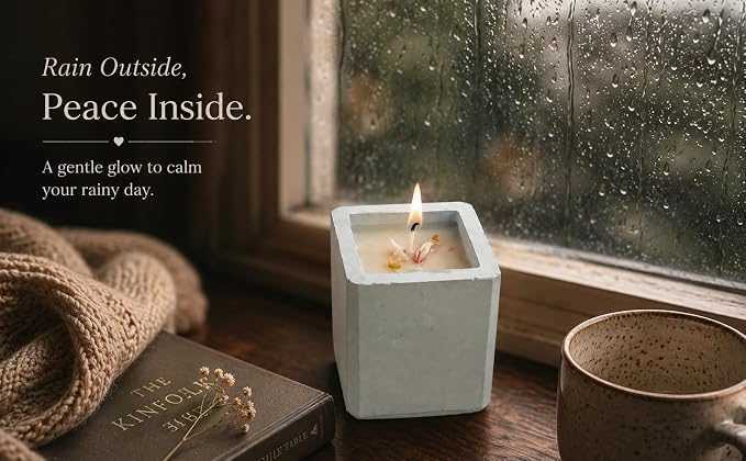 Broomoon Tranquil Bloom Aura Block Candle – Handmade Decorative Candle for Chic Interiors & Self-Care Moments