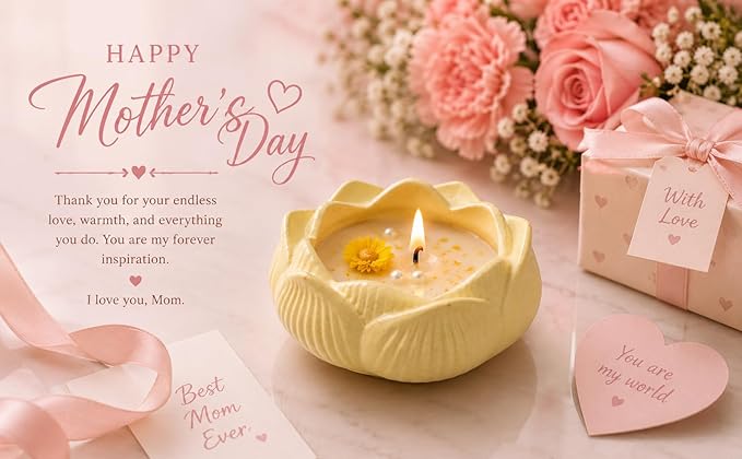 Broomoon SunBloom Butterfly Blossom Candle – Decorative Floral Soy Wax Lotus Candle for Relaxing Spaces & Premium Celebration Décor