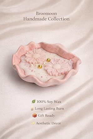 Broomoon Petal Bliss Candle – Premium Decorative Wax Bowl Candle