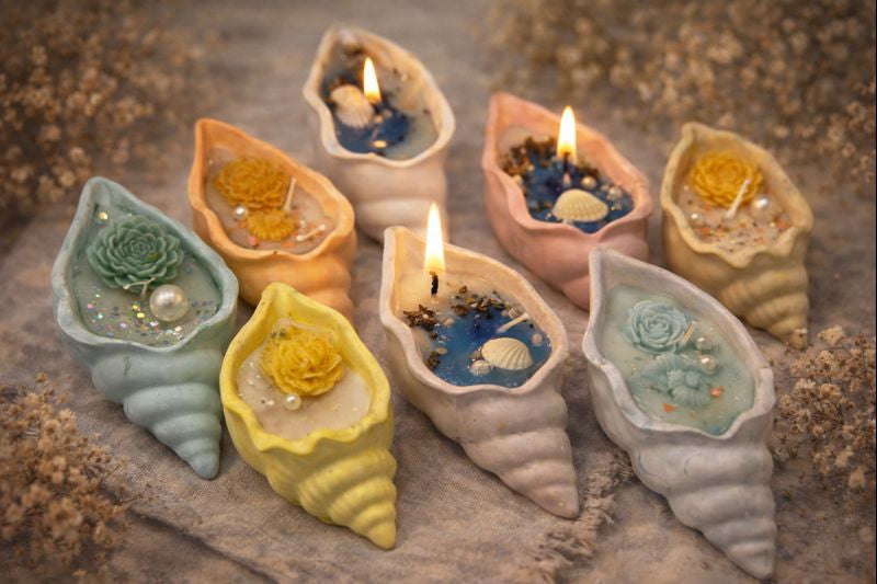 Ocean Bloom Shell Candle Collection