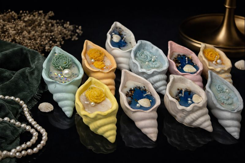 Ocean Bloom Shell Candle Collection