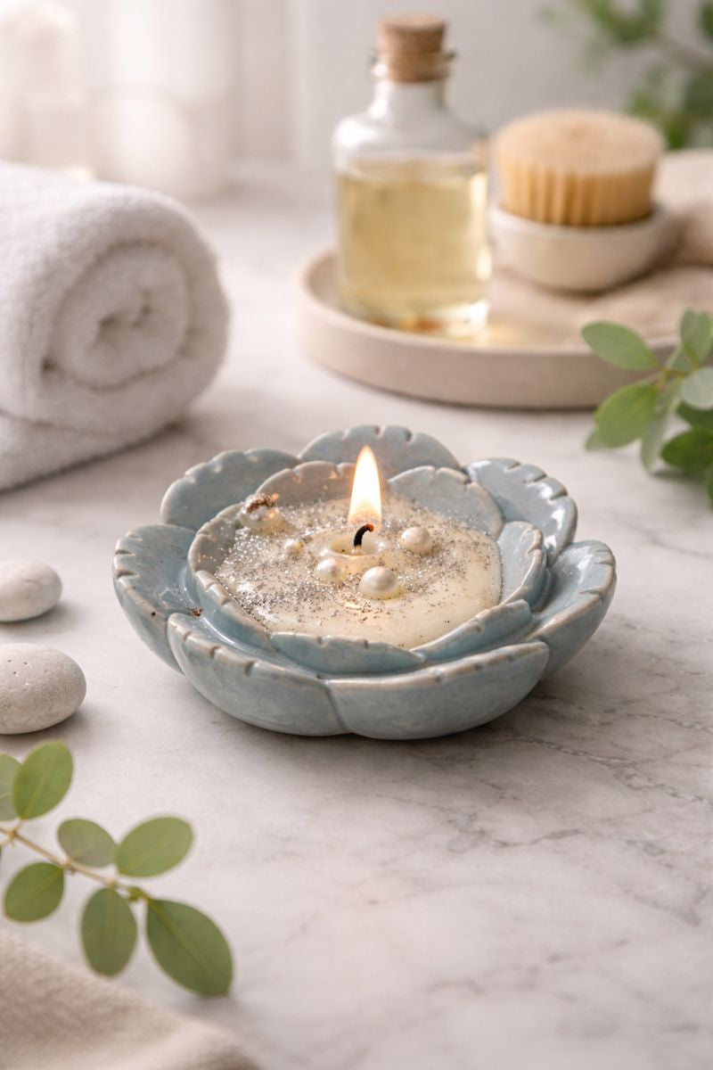 Ceramic  Aura Blossom Candle