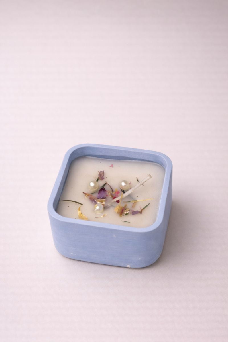 Floral Square Aroma Candle Concert Jar Candle