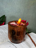 Handmade Wooden Bowl Soy Wax Candle – Natural Rustic Aromatherapy Candle