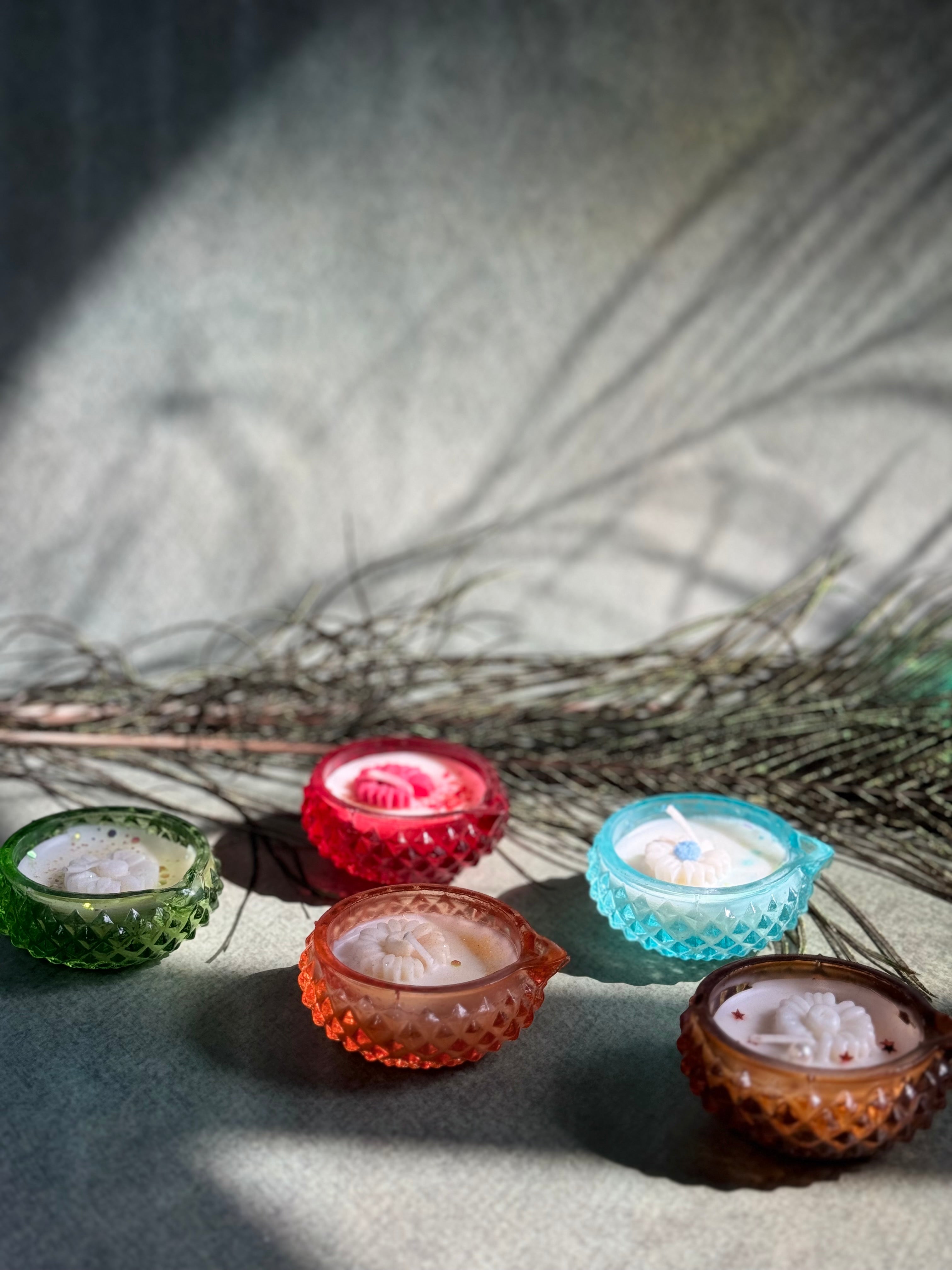 Vintage Hobnail Glass Tea light Candle