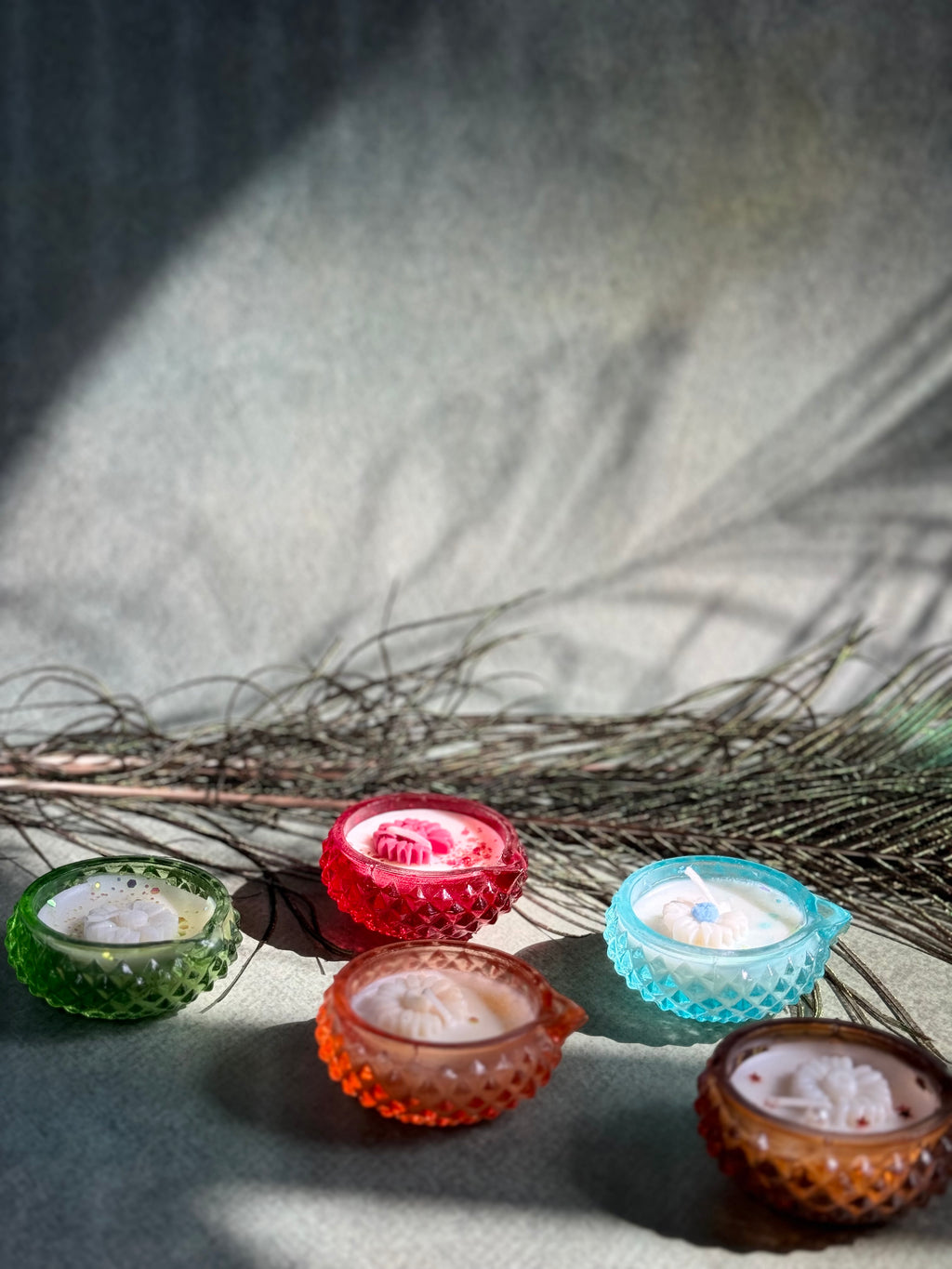 Vintage Hobnail Glass Tea light Candle