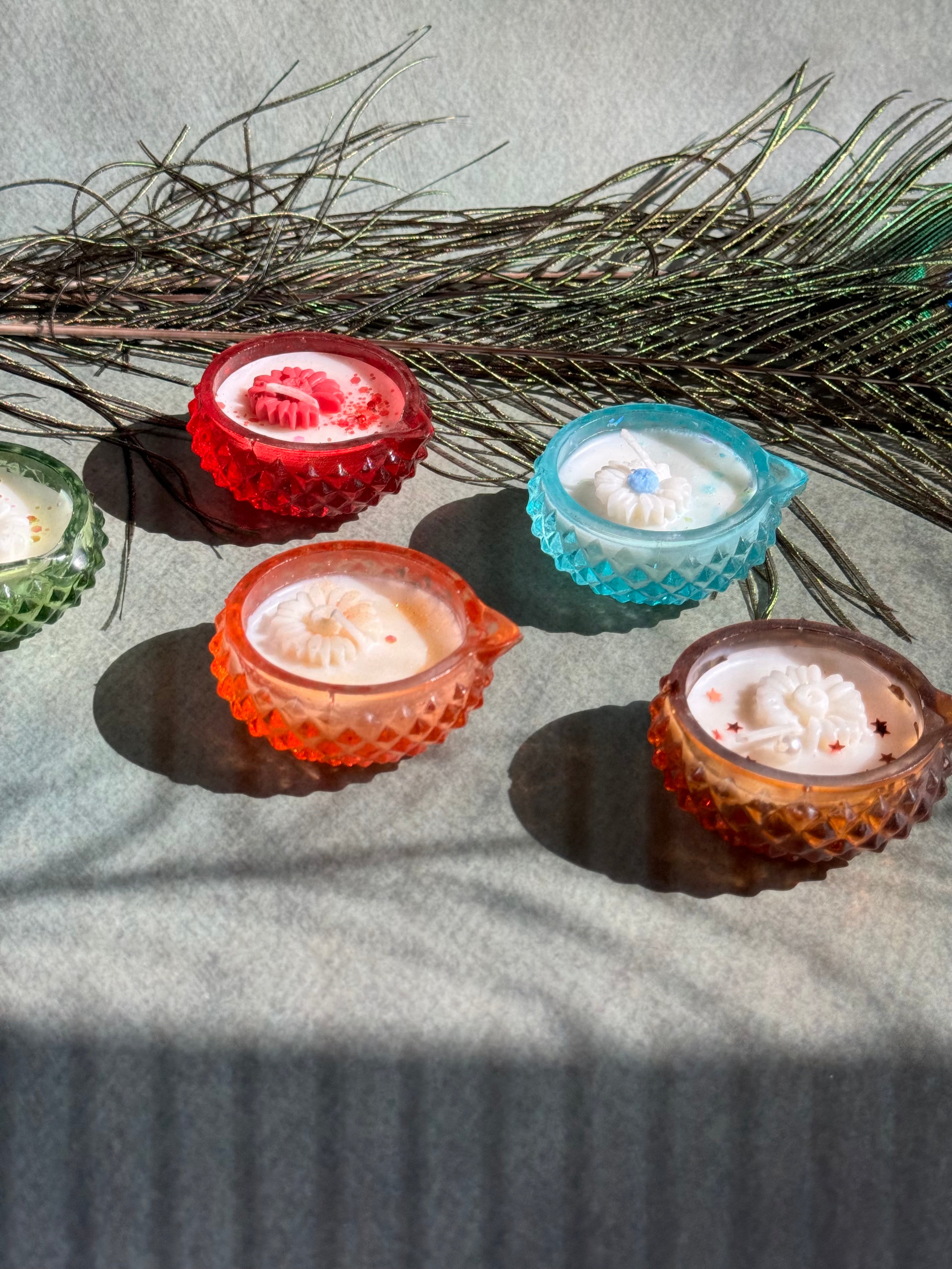 Vintage Hobnail Glass Tea light Candle