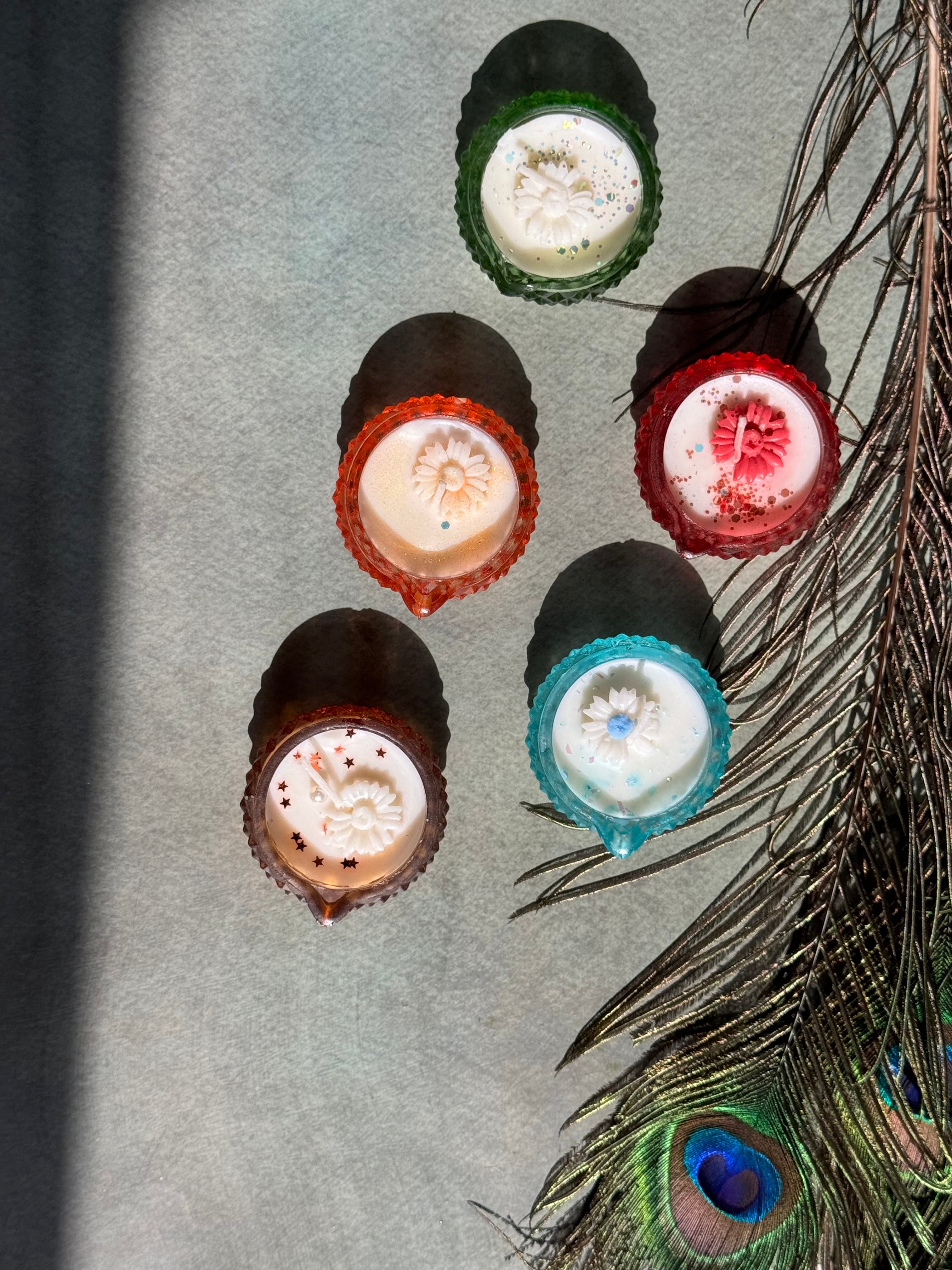 Vintage Hobnail Glass Tea light Candle