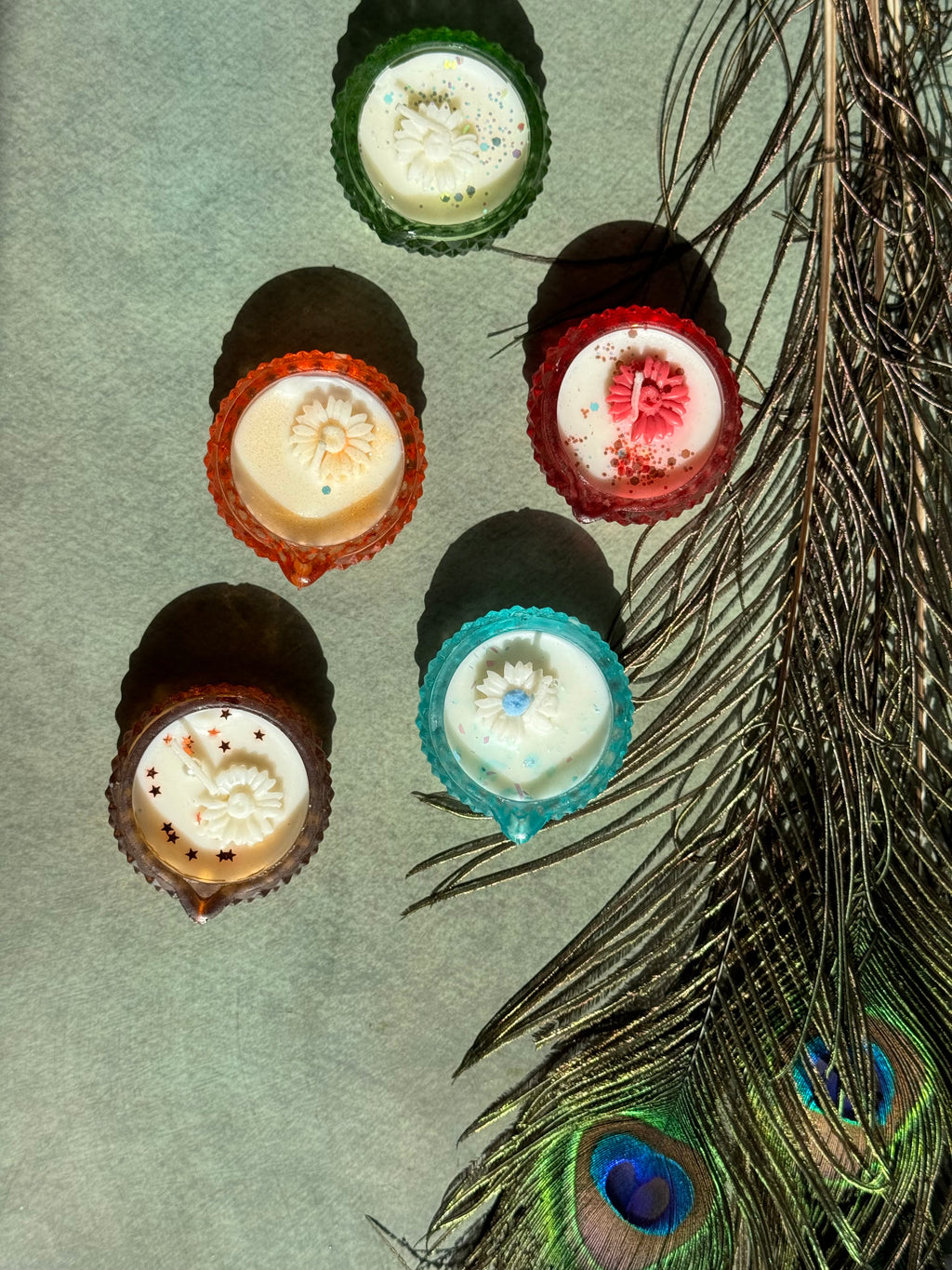 Vintage Hobnail Glass Tea light Candle