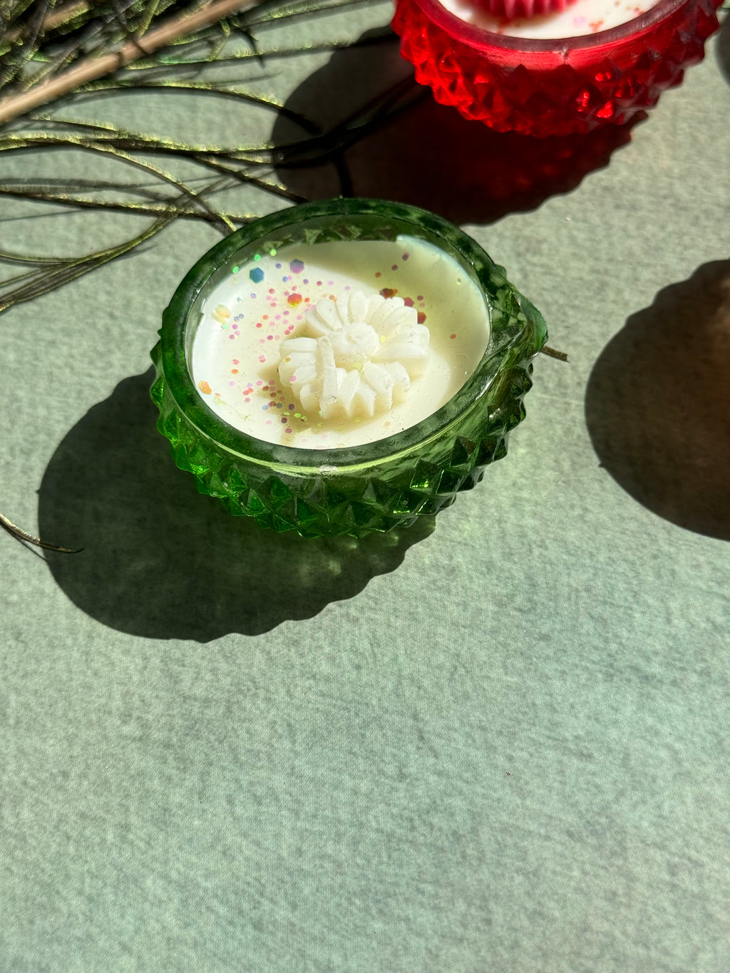 Vintage Hobnail Glass Tea light Candle