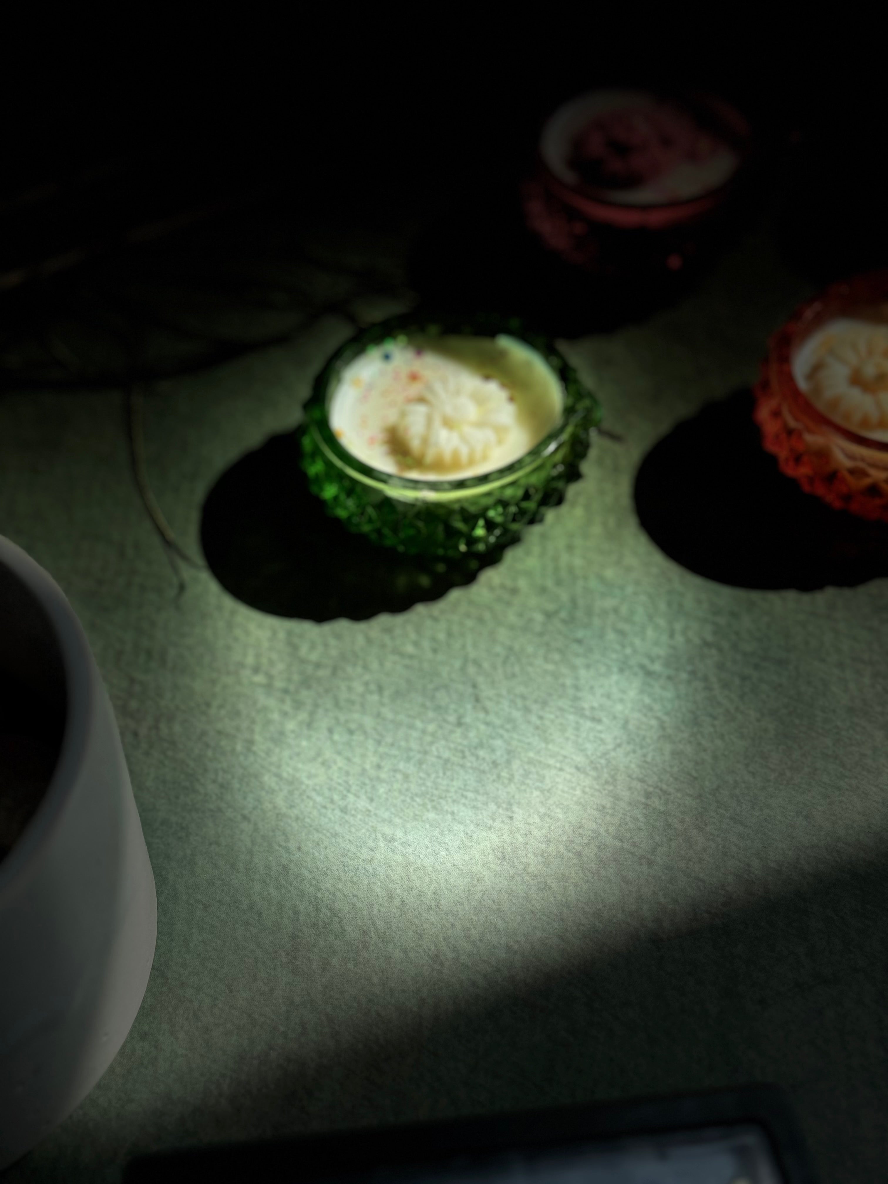 Vintage Hobnail Glass Tea light Candle