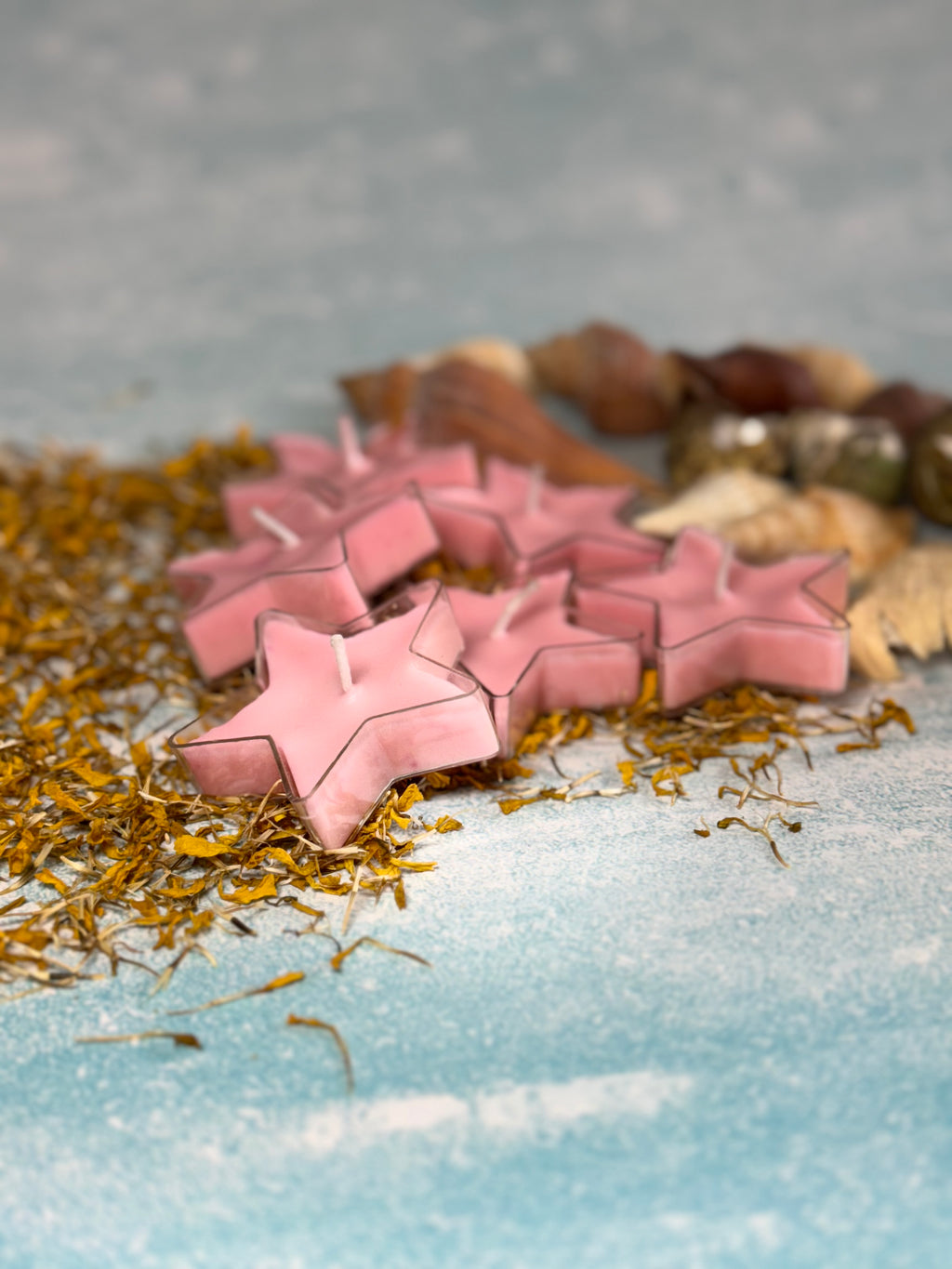 Pink Star Shaped Soy Tealight Candles – Handmade Decorative Star Candles for Romantic & Festive Home Décor