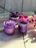 Purple Frosted Glass Soy Wax Candle Set – Handmade Decorative Aromatherapy Jar Candles for Luxury Home Décor