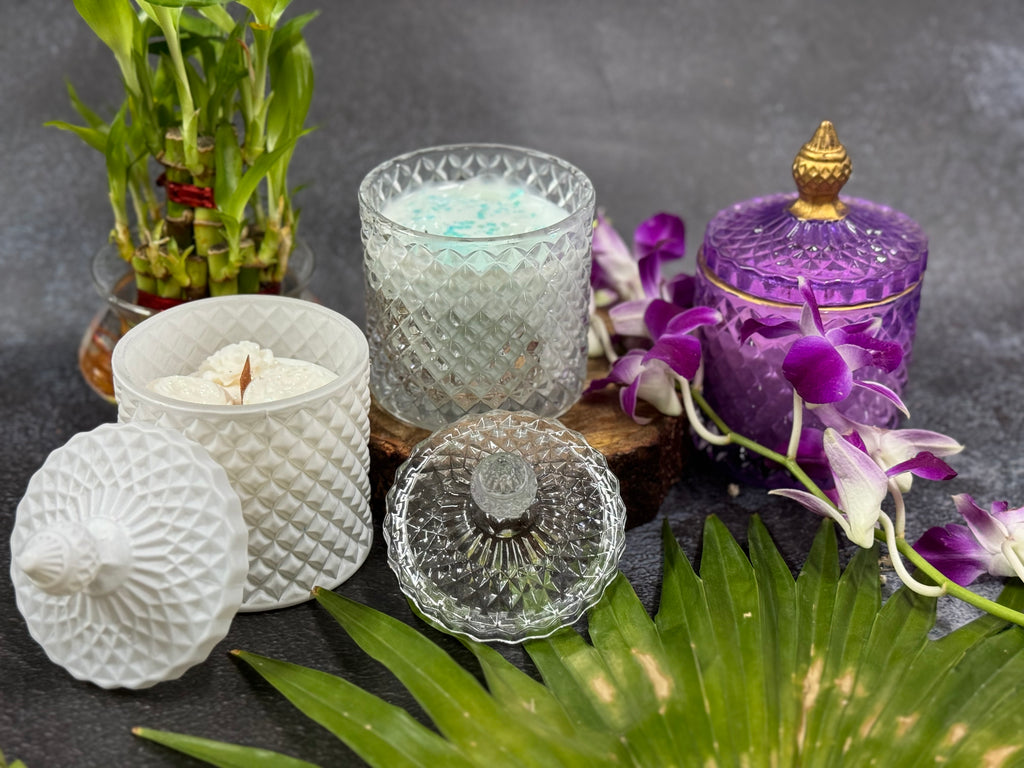 Luxury Crystal Jar Scented Candles with Lid – Premium Decorative Glass Candle Collection