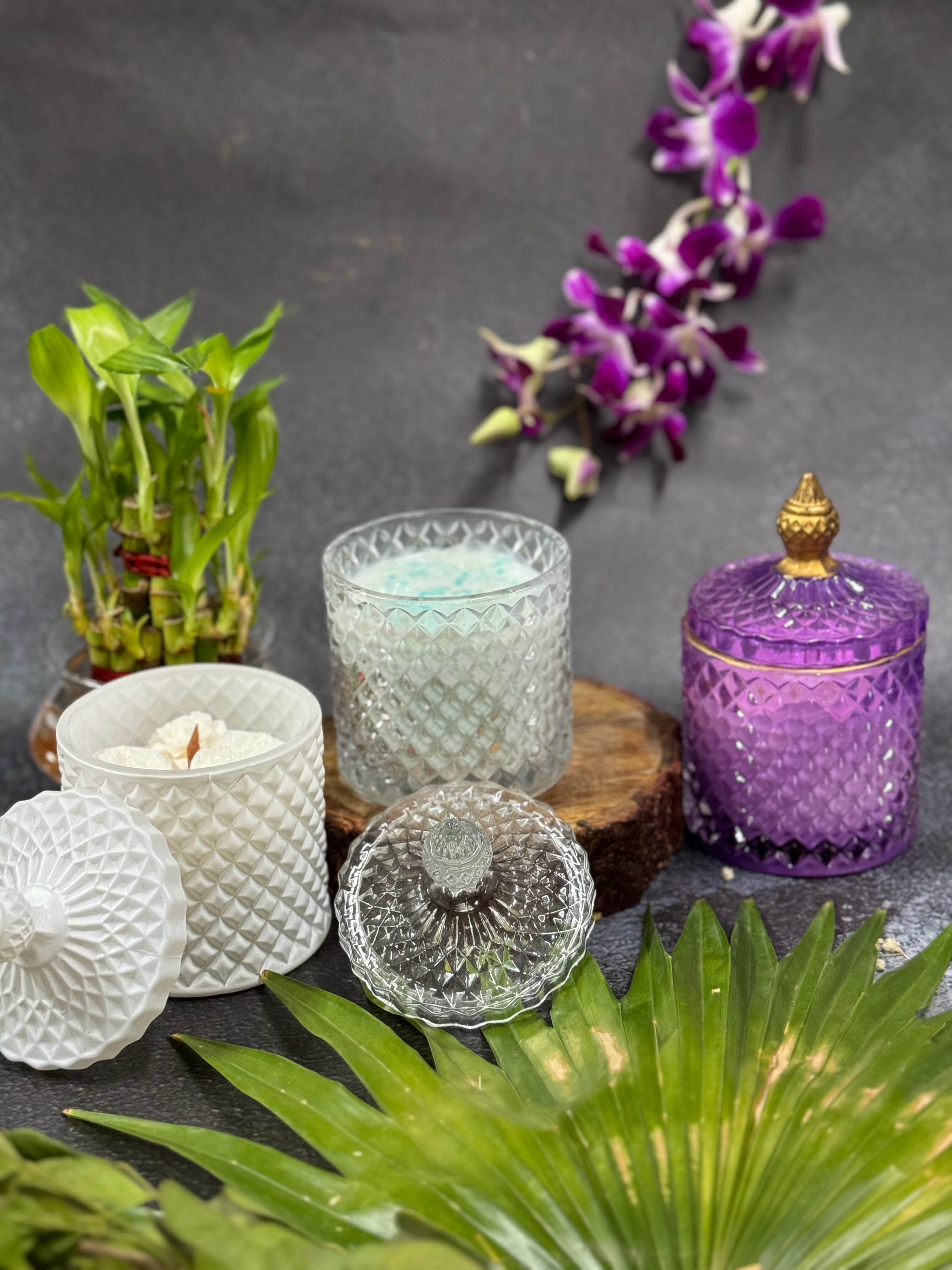 Luxury Crystal Jar Scented Candles with Lid – Premium Decorative Glass Candle Collection