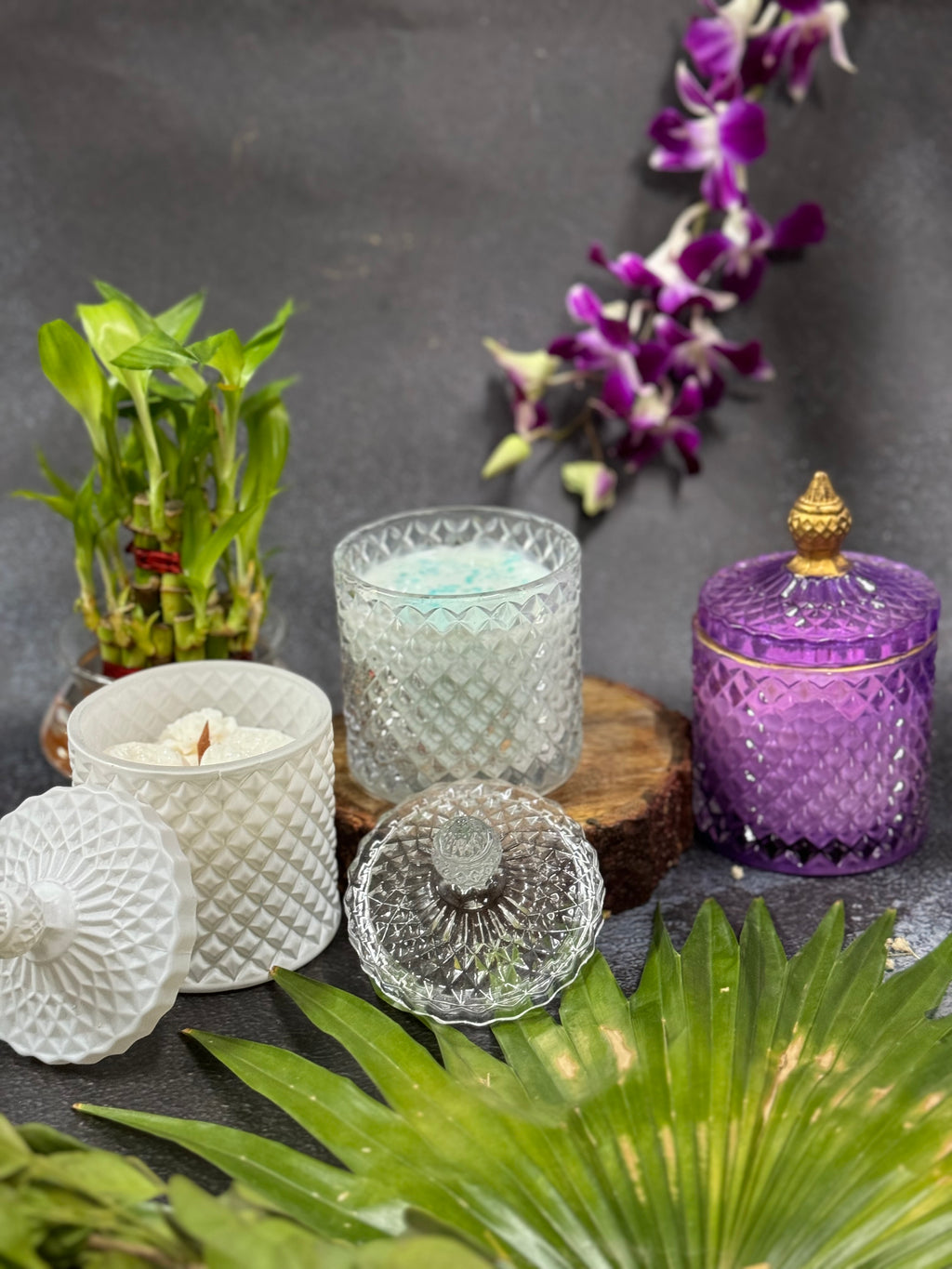Luxury Crystal Jar Scented Candles with Lid – Premium Decorative Glass Candle Collection