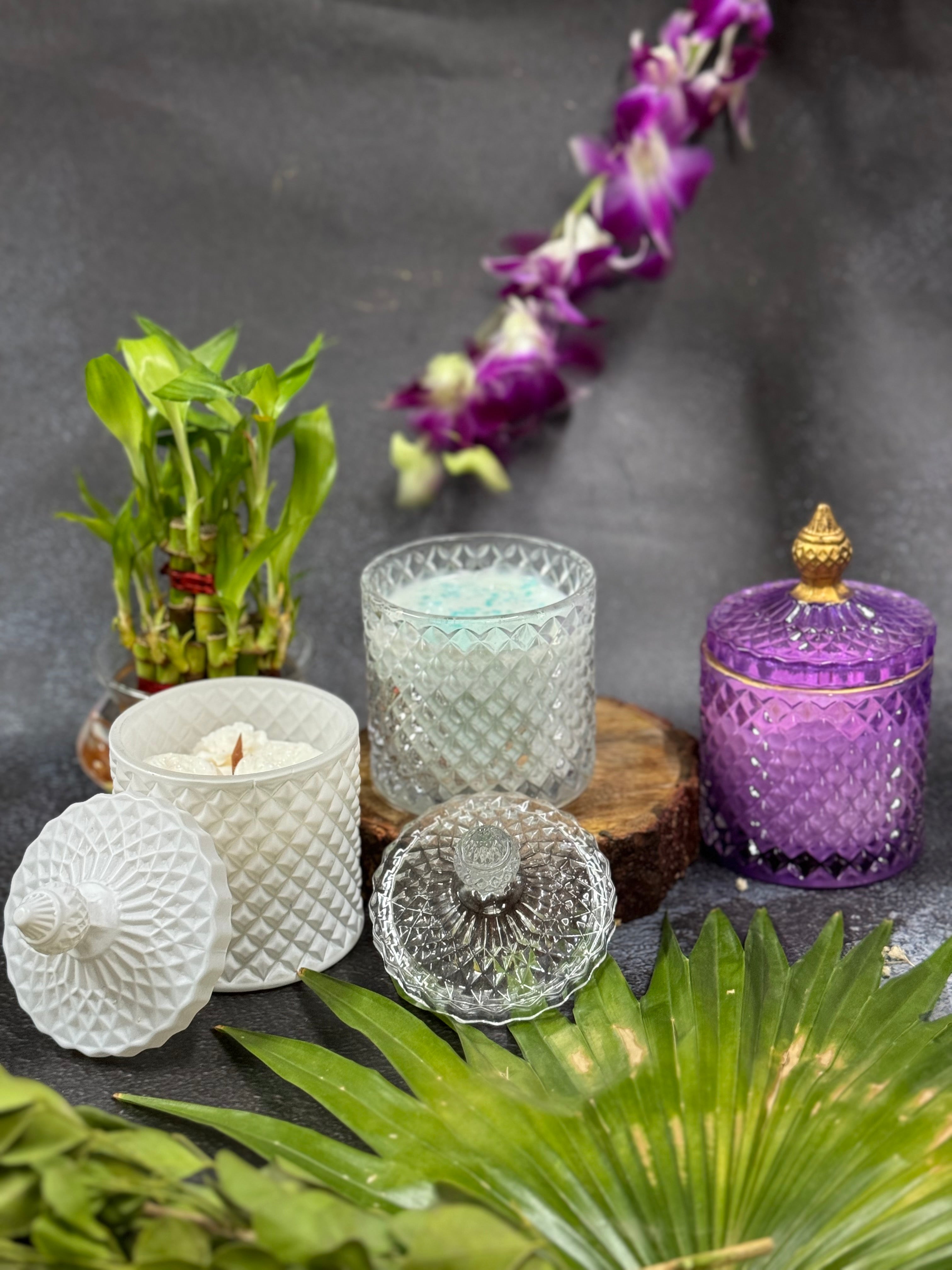 Luxury Crystal Jar Scented Candles with Lid – Premium Decorative Glass Candle Collection