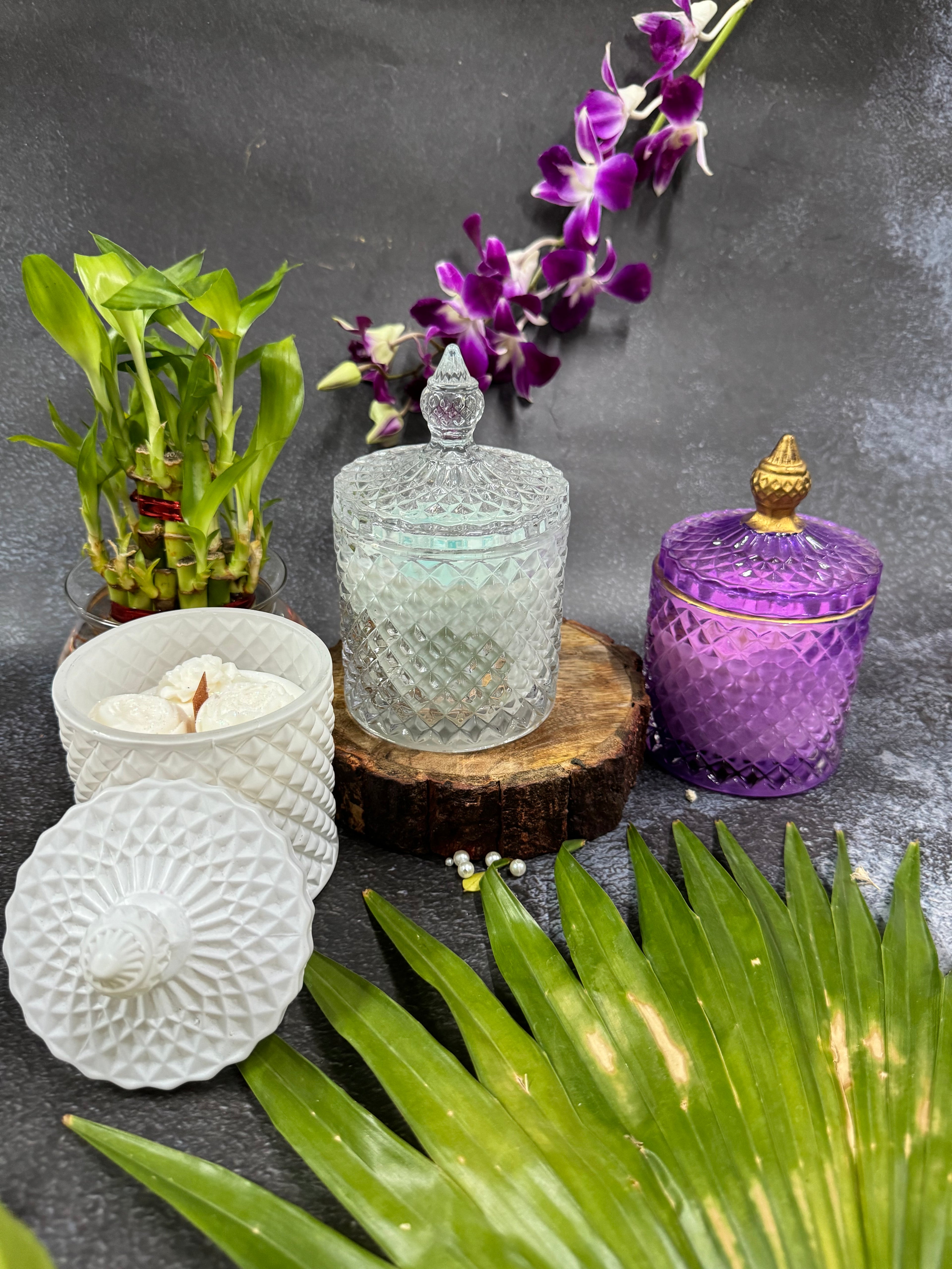 Luxury Crystal Jar Scented Candles with Lid – Premium Decorative Glass Candle Collection